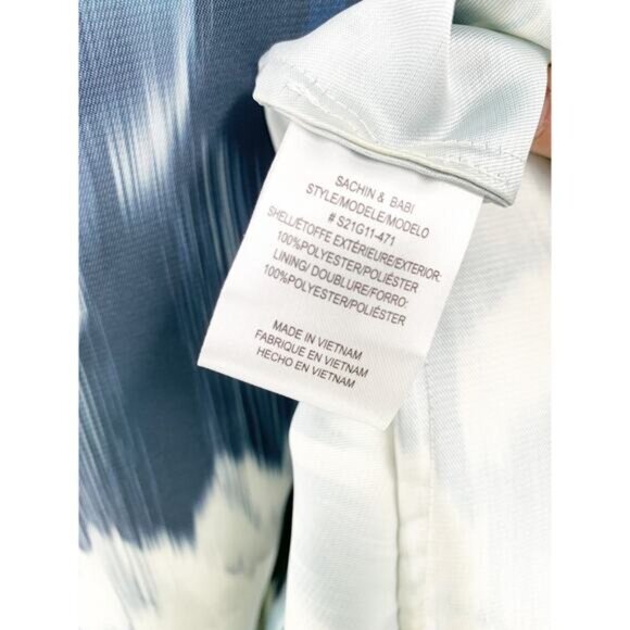 NWT SACHIN + BABI Dress Evening Gown Brielle Floral A-Line Blue Ikat Maxi Long - Picture 8 of 11